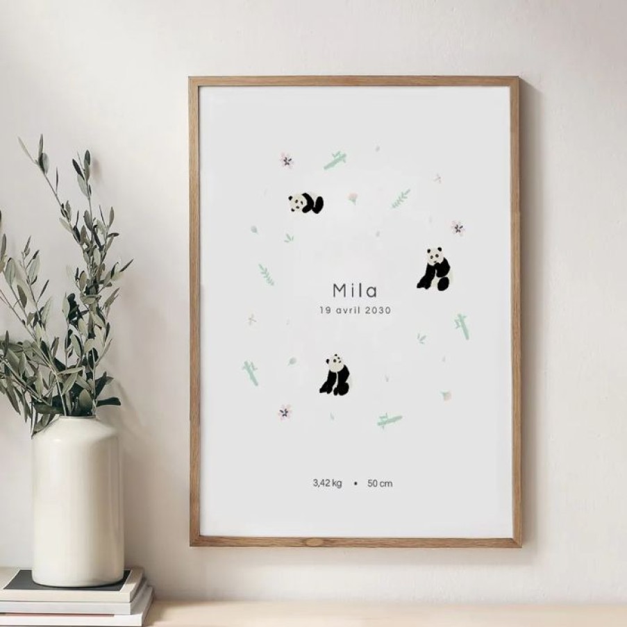 Wholesale Planet cards Affiche Naissance Bienvenue Petit Panda 60X80