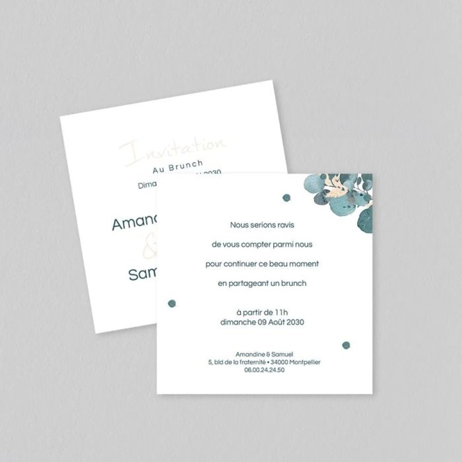 New Planet cards Carte D'Invitation Mariage Couronne Eucalyptus Et Fleurs Sechees