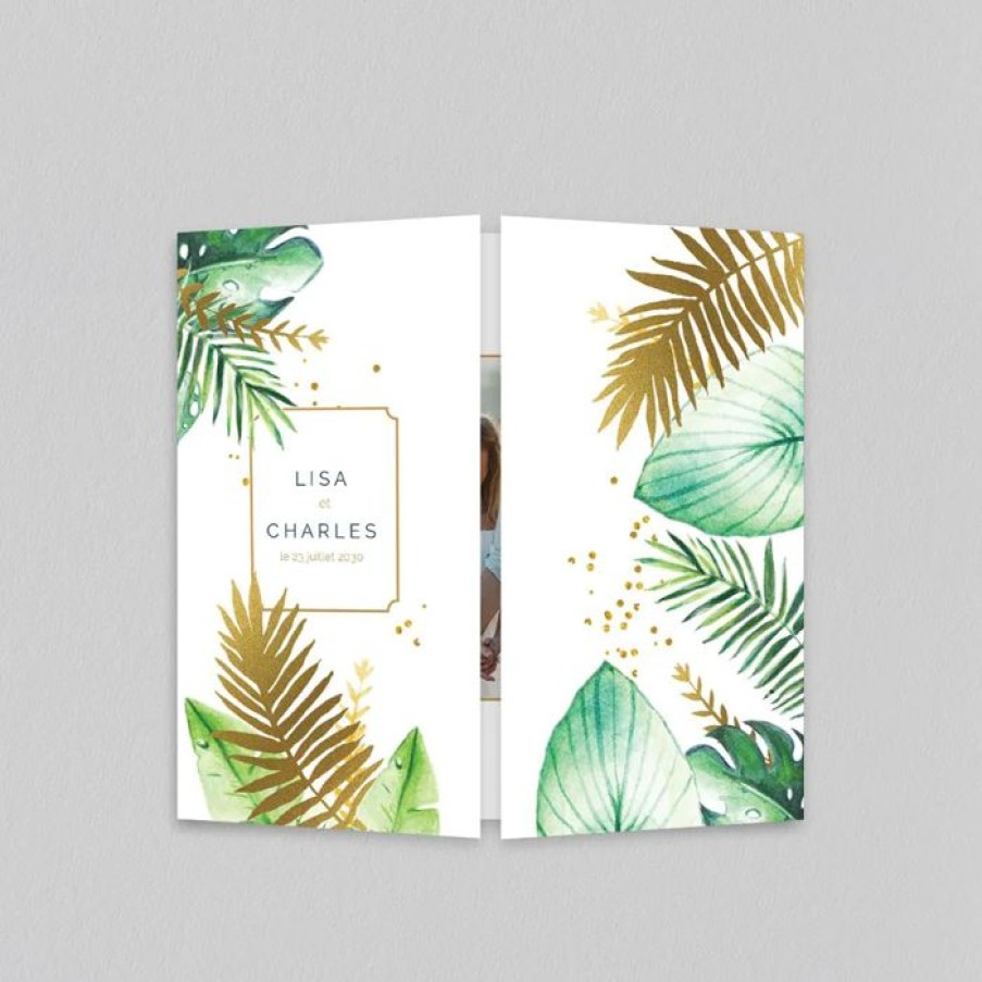 Clearance Planet cards Faire-Part Mariage Feuilles Tropicales Chic