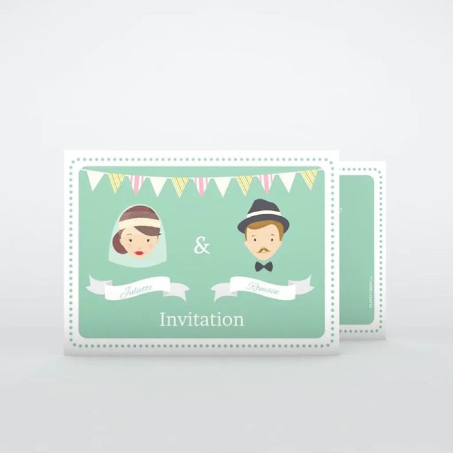 Wholesale Planet cards Carte D'Invitation Mariage Maries Hipster