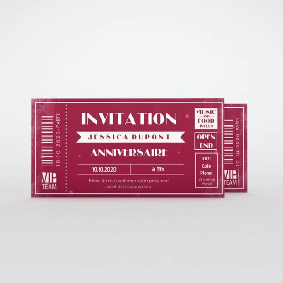 Clearance Planet cards Carte Invitation Anniversaire Billet Vip