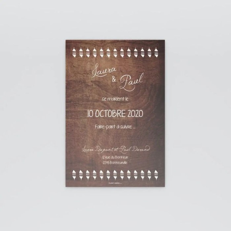 Wholesale Planet cards Save The Date Gravures Et Bois