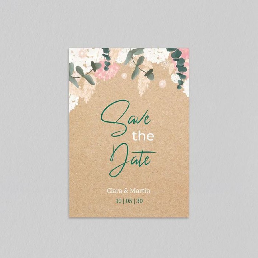 Wholesale Planet cards Save The Date Eucalyptus Et Hortensia