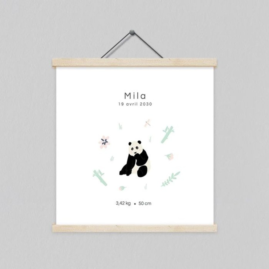 Clearance Planet cards Affiche Naissance Bienvenue Petit Panda 40X40