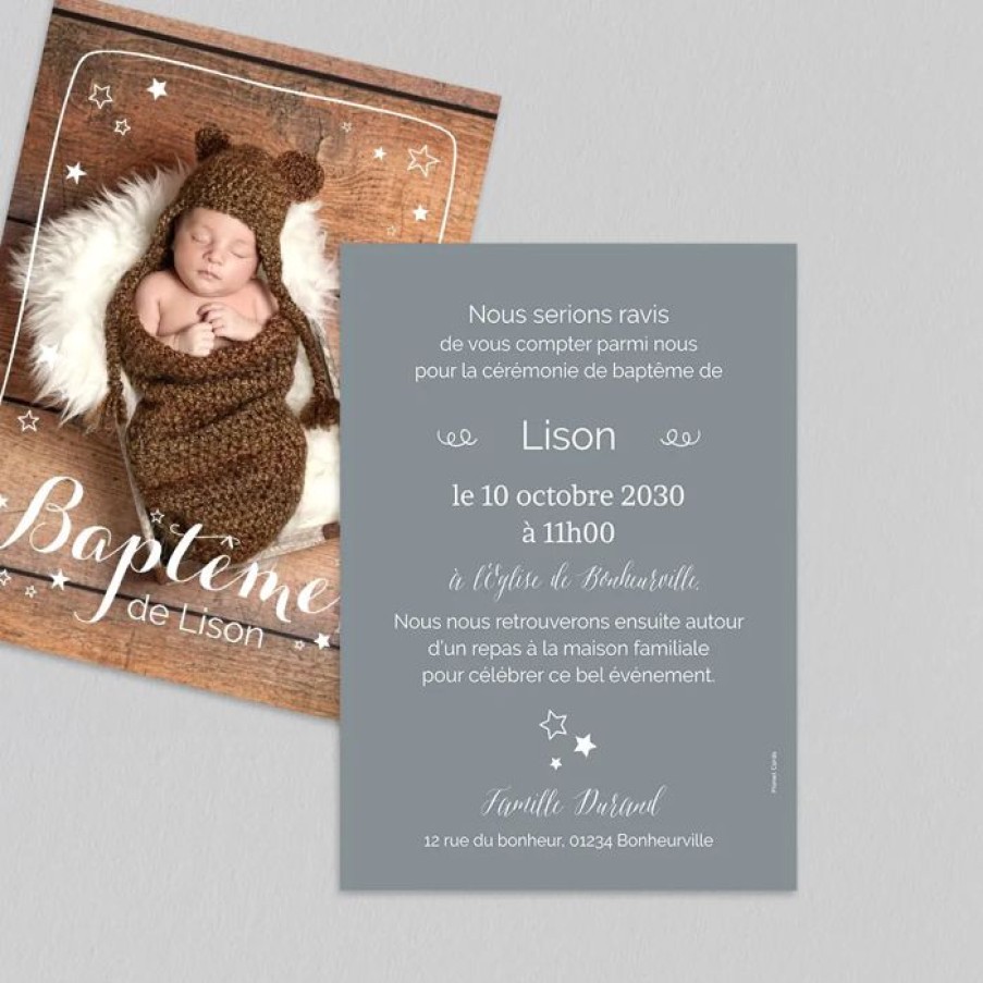 Wholesale Planet cards Faire Part Bapteme Etoiles Et Cadre