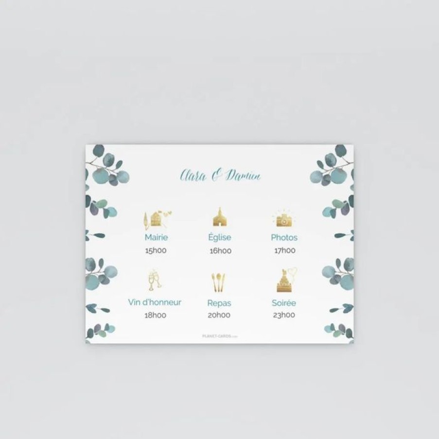 Best Planet cards Programme De Mariage Amour Eucalyptus