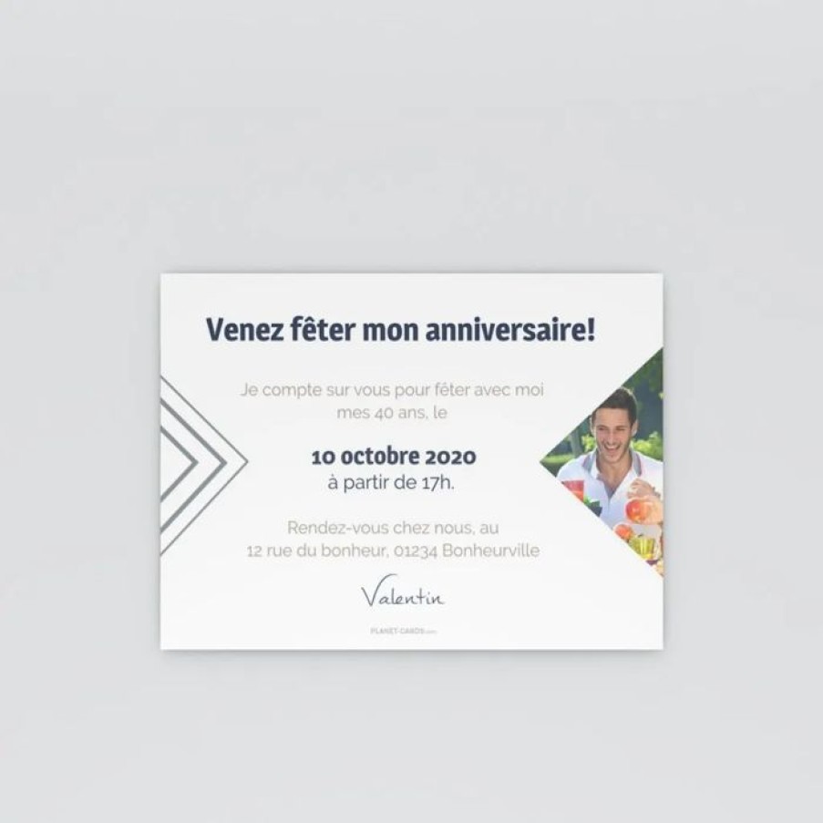 Online Planet cards Carte Invitation Anniversaire 40 Ans Pele-Mele Anniversaire