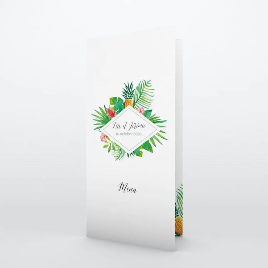 Hot Planet cards Menu De Mariage Tropical Ananas