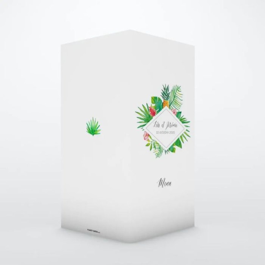 Hot Planet cards Menu De Mariage Tropical Ananas