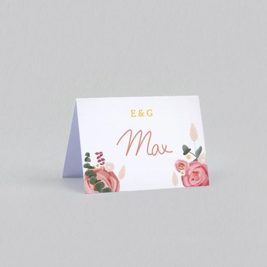 Best Planet cards Marque Place Mariage Couronne Roses