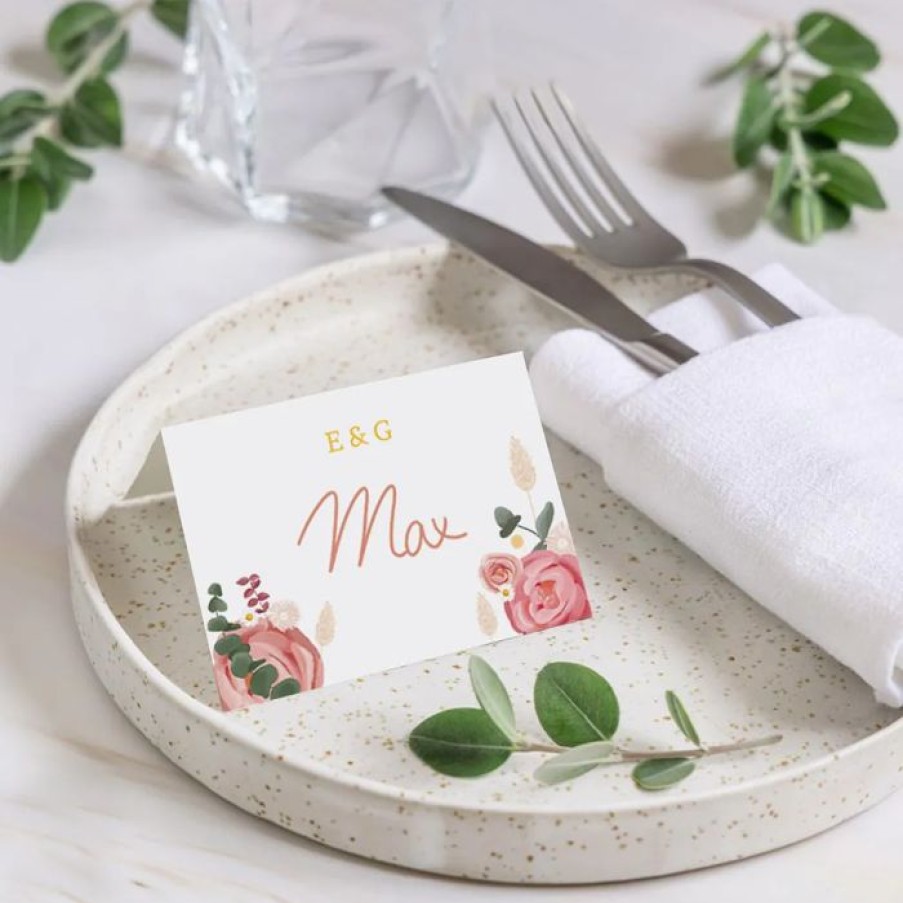 Best Planet cards Marque Place Mariage Couronne Roses