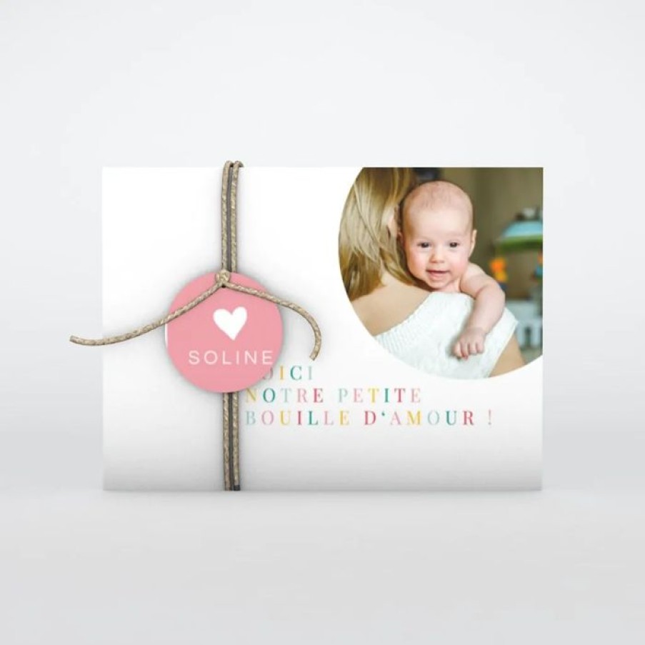 Clearance Planet cards Faire Part Naissance Bouille D'Amour Fille