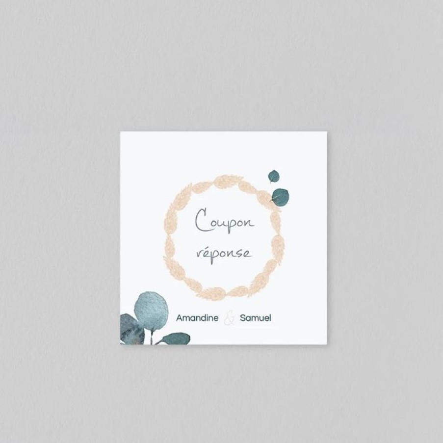 Wholesale Planet cards Coupon-Reponse Mariage Couronne Eucalyptus Et Fleurs Sechees