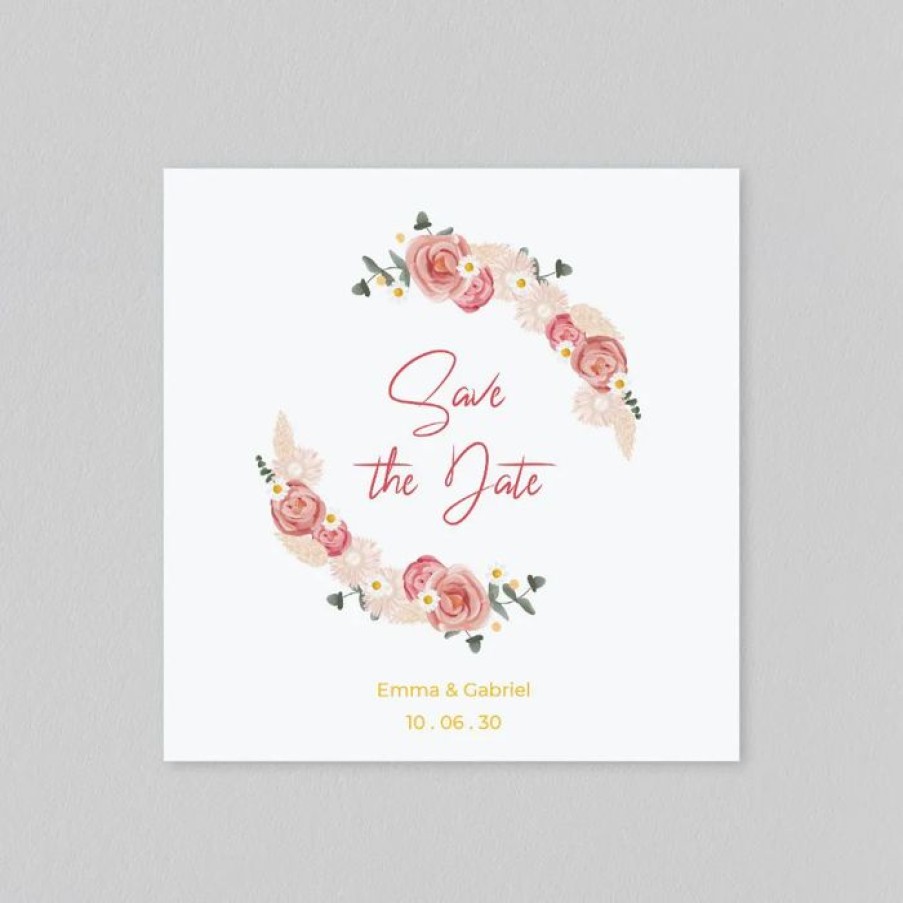 Wholesale Planet cards Save The Date Couronne Roses