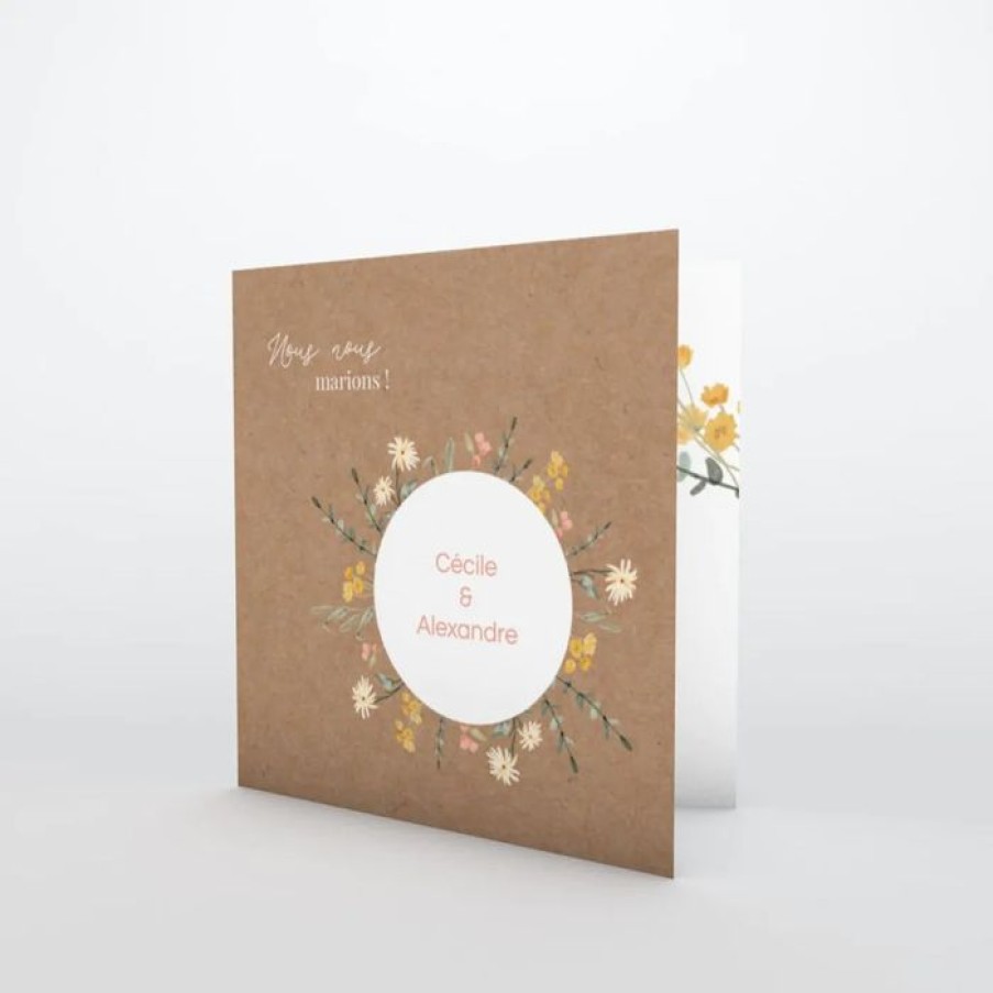 Best Planet cards Faire-Part Mariage Cercle Floral