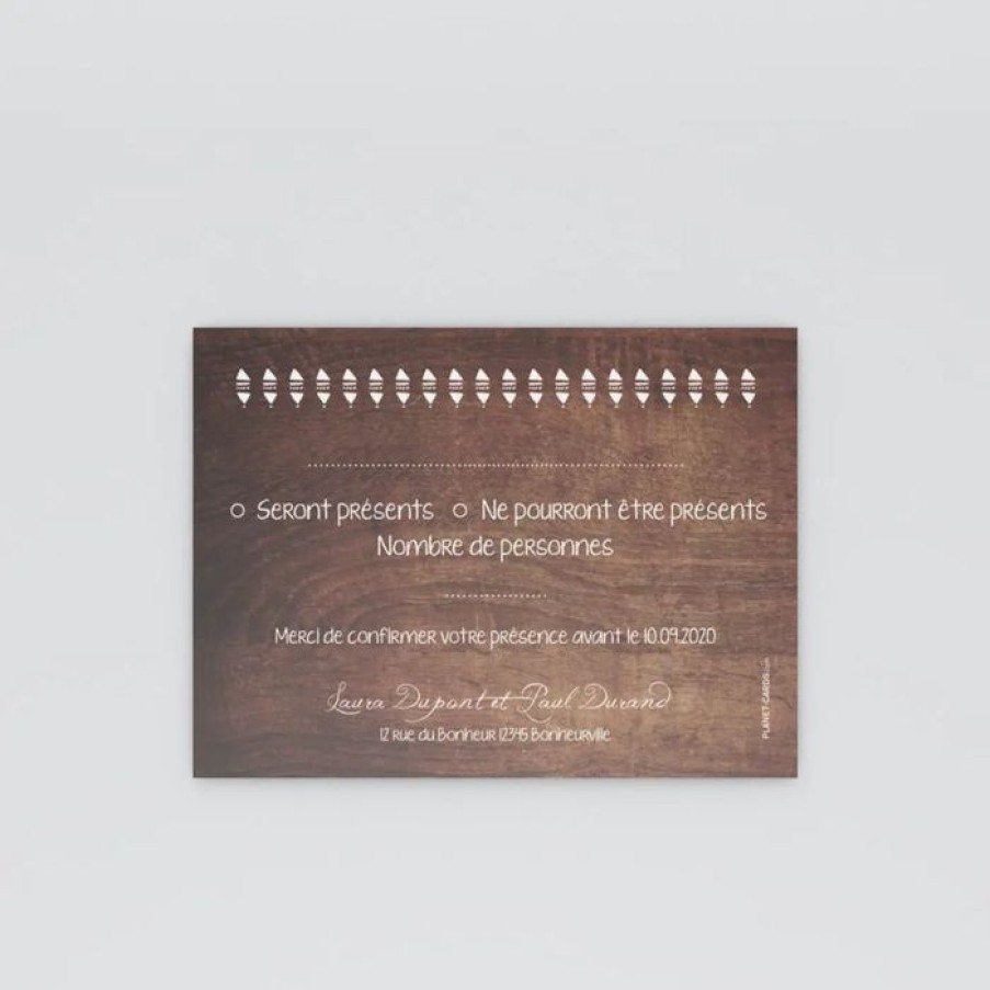 New Planet cards Coupon-Reponse Mariage Gravures Et Bois