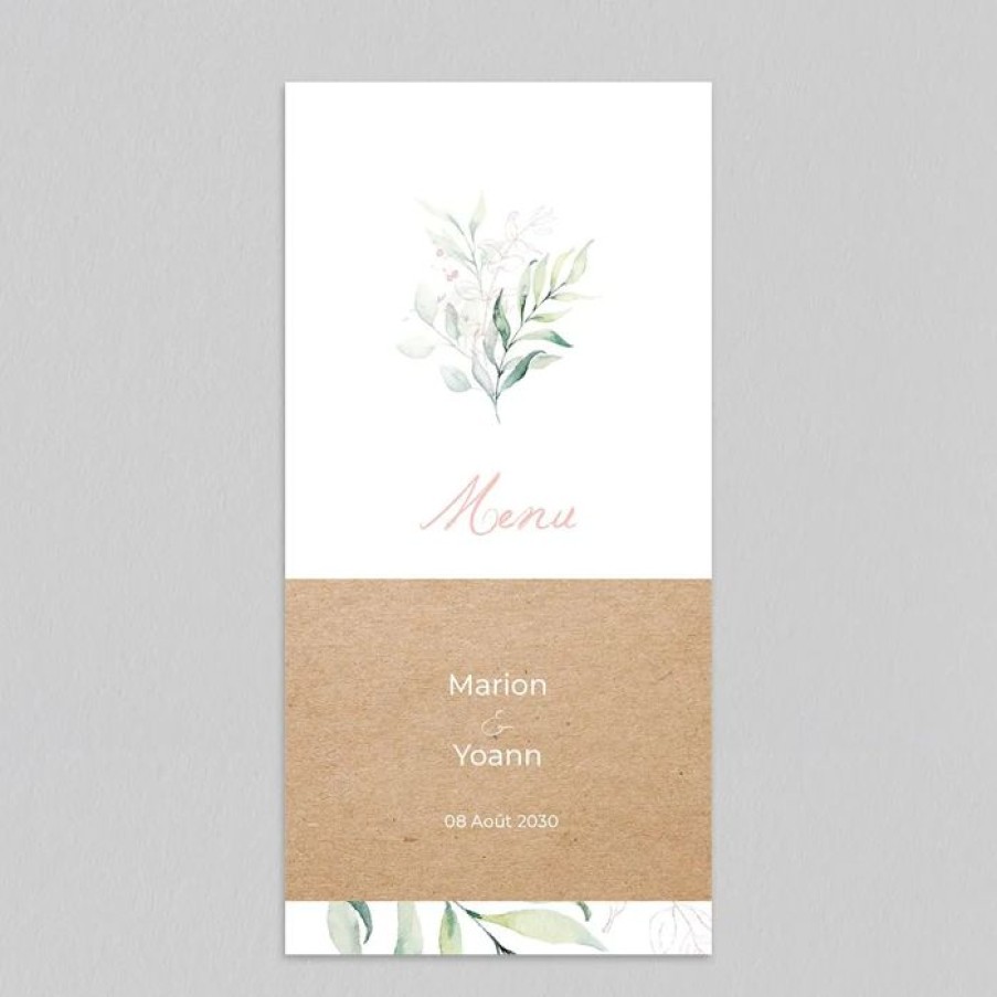 Wholesale Planet cards Menu De Mariage Cercle Bois Et Eucalyptus Rose