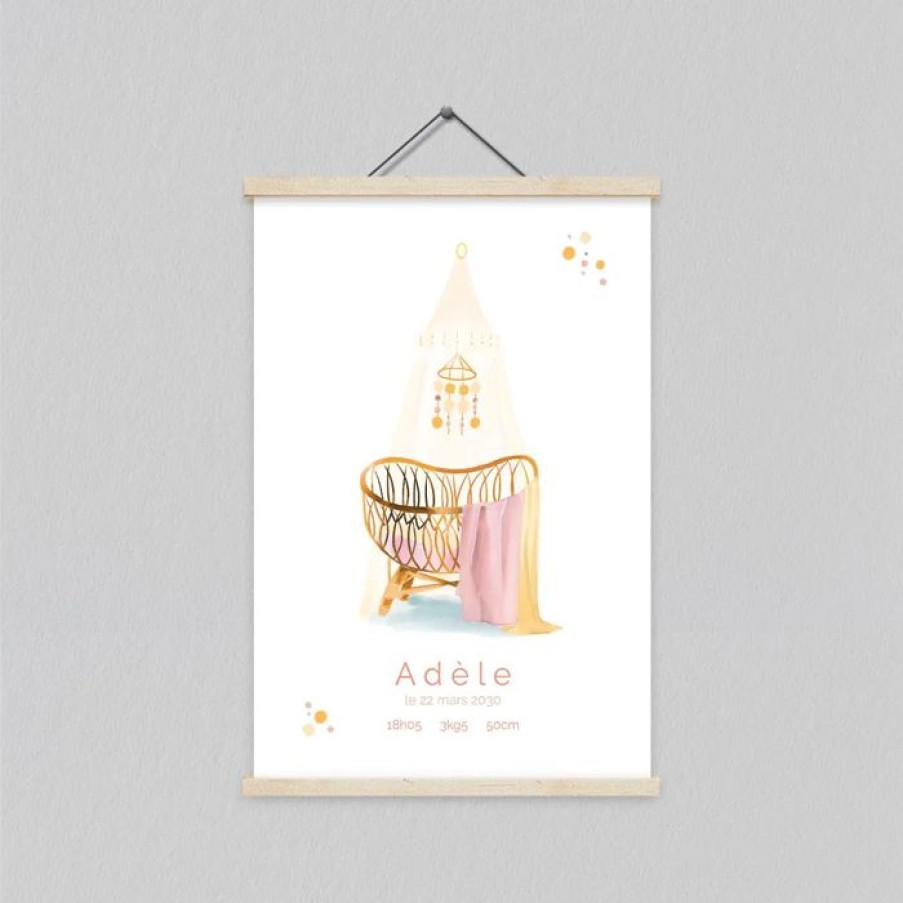 Wholesale Planet cards Affiche Naissance Berceau Fille 20X30