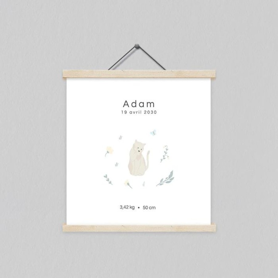 Best Planet cards Affiche Naissance Bienvenue Petit Chat 30X30