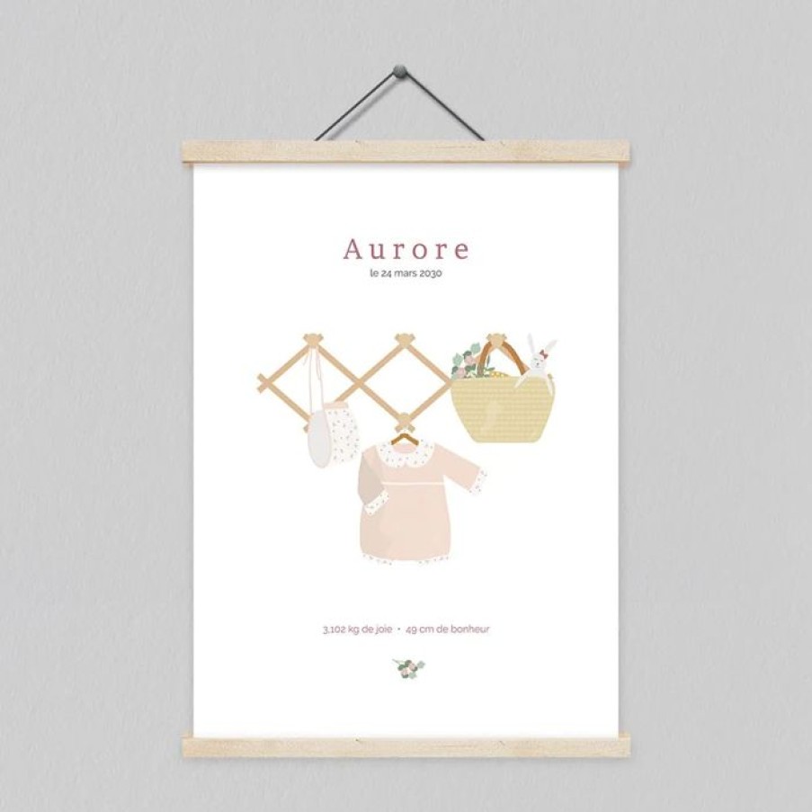 Best Planet cards Affiche Naissance Layette Suspendue Fille 30X40