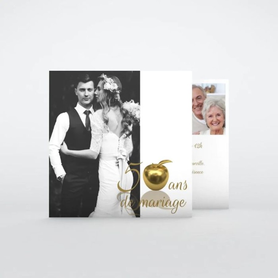 Clearance Planet cards Carte Invitation Anniversaire De Mariage Pomme D'Or