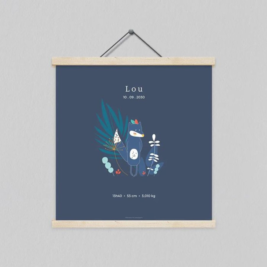 Clearance Planet cards Affiche Naissance Loup 40X40