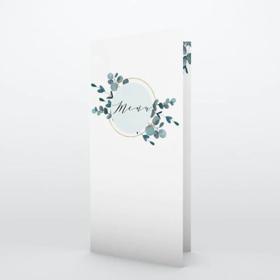 Online Planet cards Menu De Mariage Amour Eucalyptus