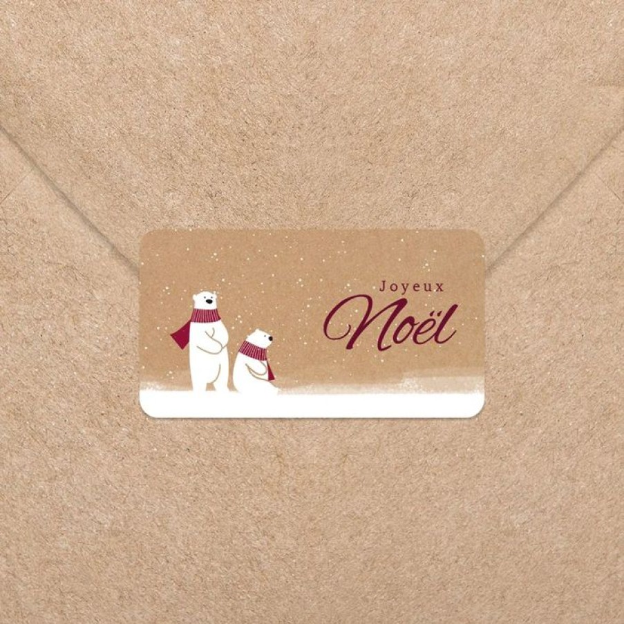 Clearance Planet cards Stickers Pour Enveloppes Voeux Ours Arctique Noel