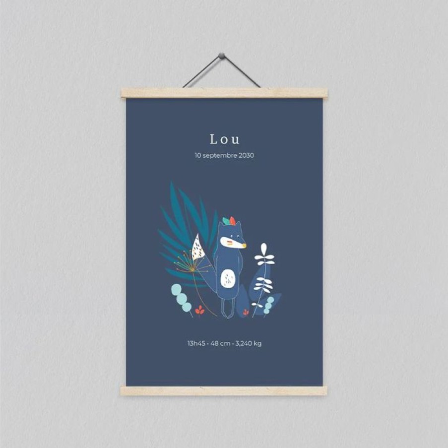 Online Planet cards Affiche Naissance Loup 20X30