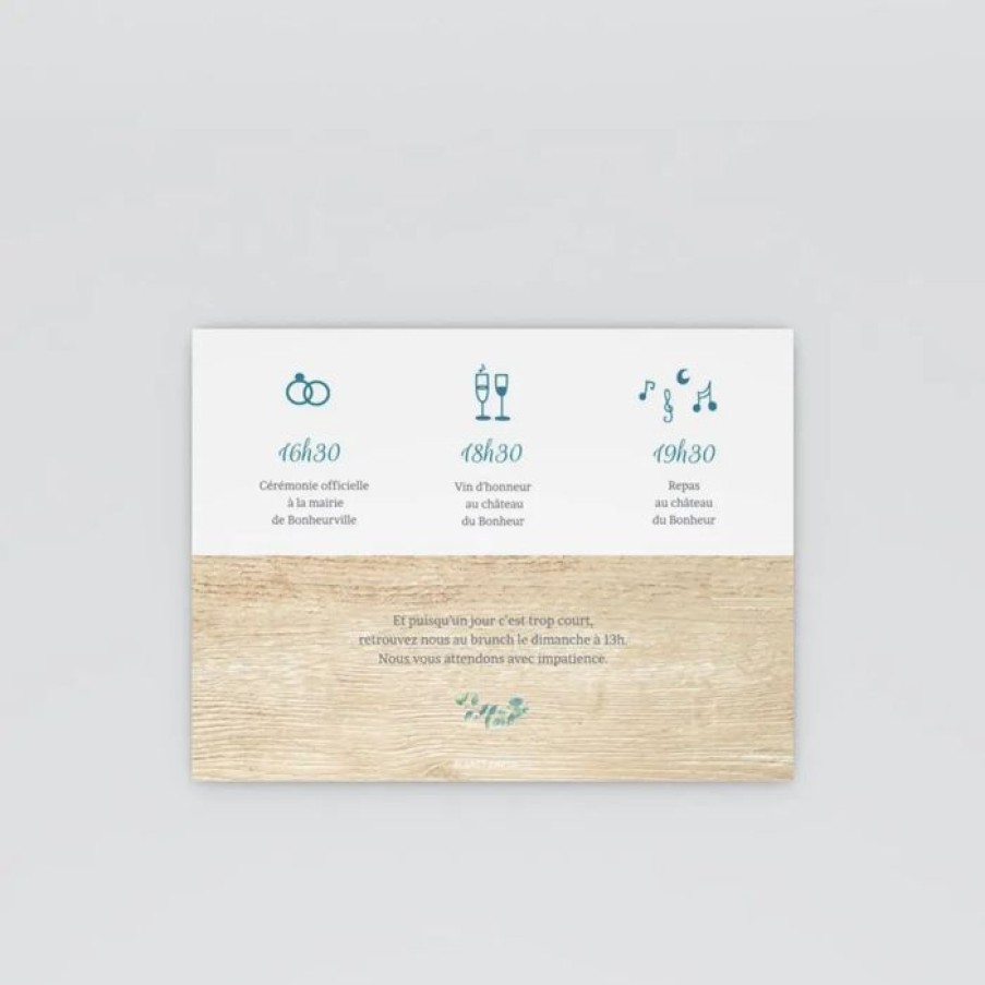 Wholesale Planet cards Programme De Mariage Eucalyptus Et Bois