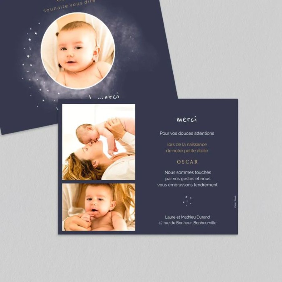 Clearance Planet cards Carte Remerciement Naissance Etoiles Et Cosmos Garcon