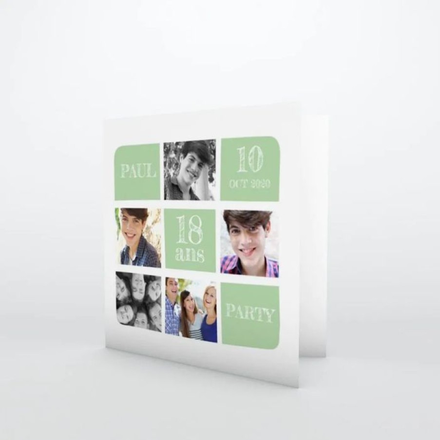 New Planet cards Carte Invitation Anniversaire Mosaique De Photos D'Anniversaire