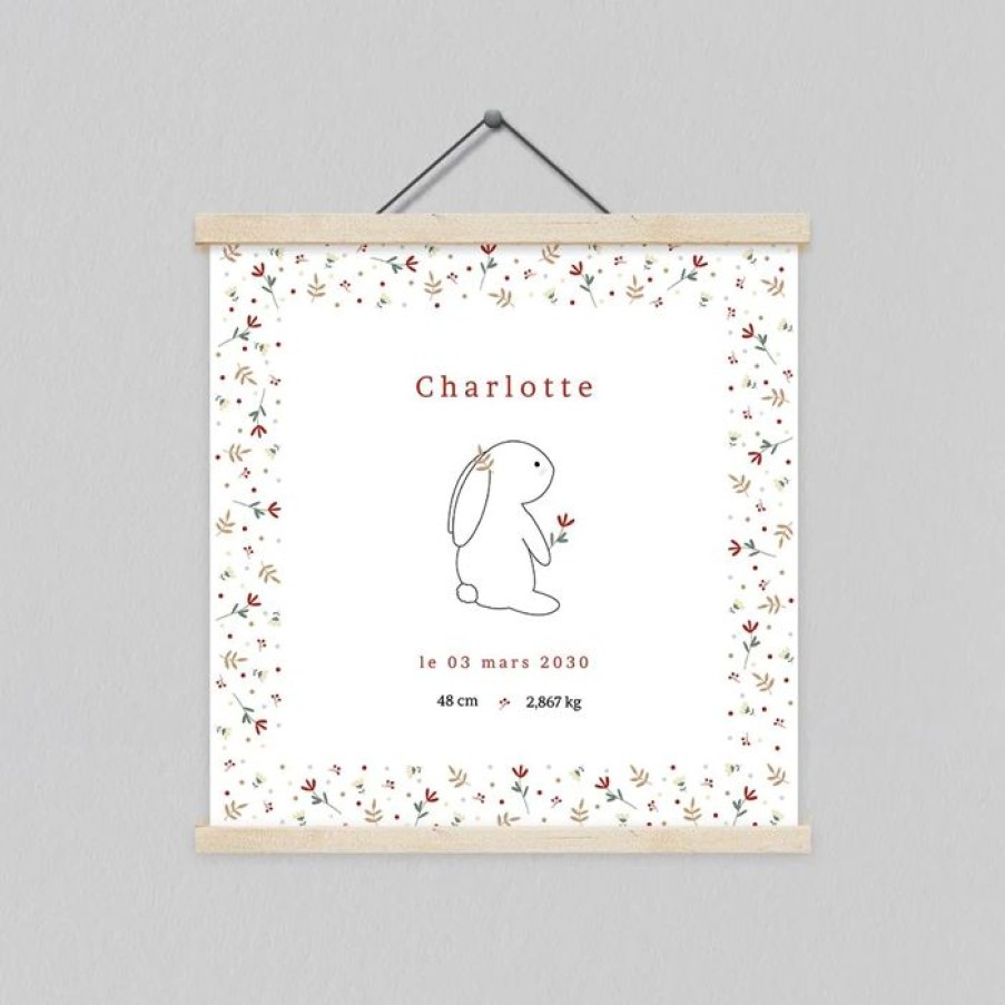 Wholesale Planet cards Affiche Naissance Lapin Liberty 40X40