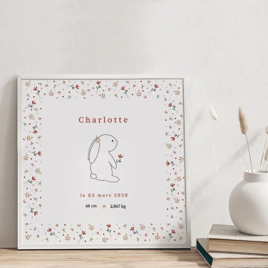 Wholesale Planet cards Affiche Naissance Lapin Liberty 40X40