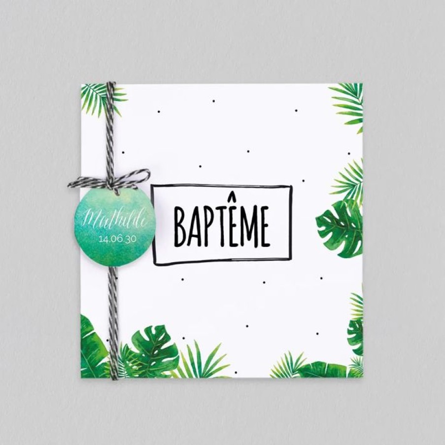 Online Planet cards Faire Part Bapteme Foret Tropicale