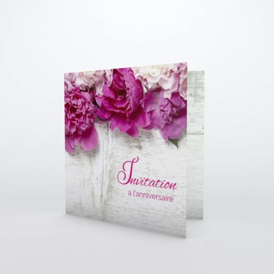 Hot Planet cards Carte Invitation Anniversaire Fleurs Roses Sur Bois