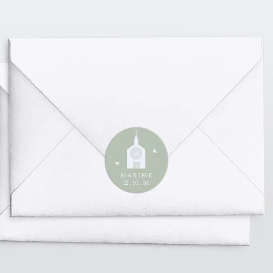 Online Planet cards Stickers Pour Enveloppes Bapteme Eglise Et Douces Colombes