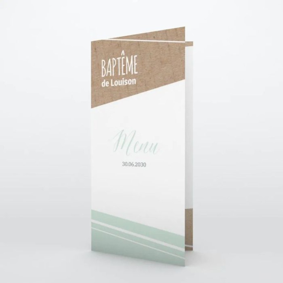 New Planet cards Menu Bapteme Kraft Geometrique