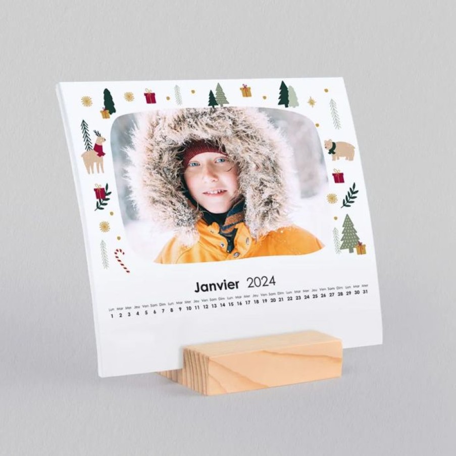 Best Planet cards Calendrier Photo Support Bois Animaux De Noel Et Photo