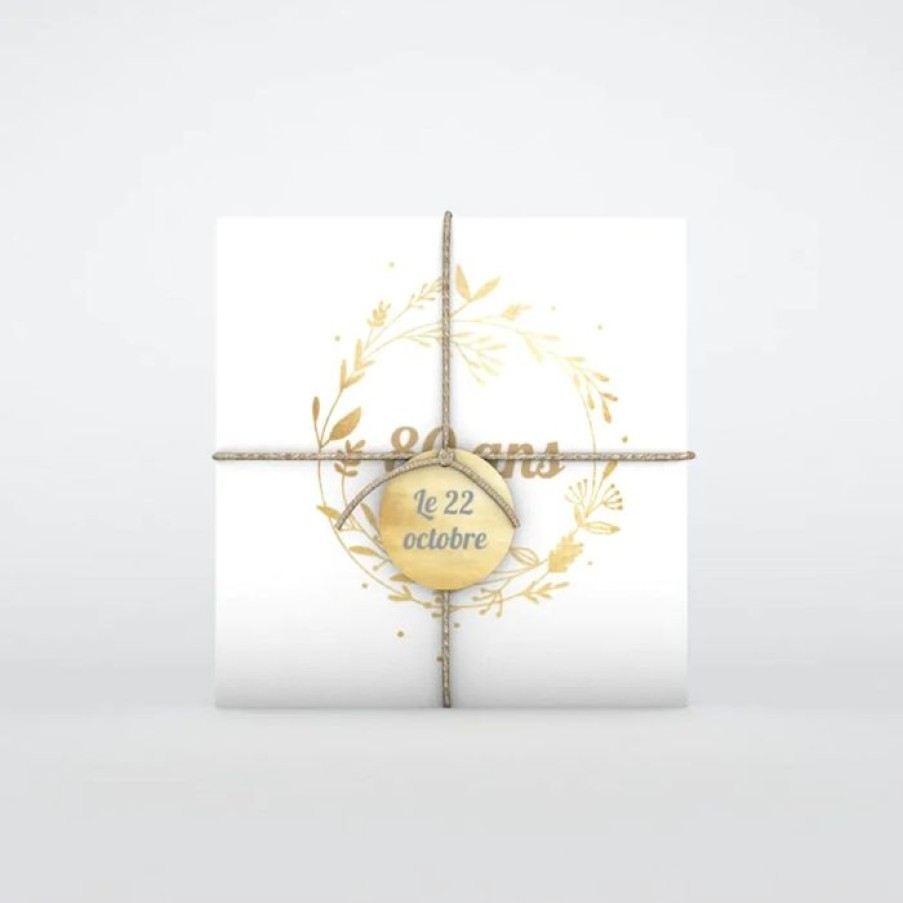 Wholesale Planet cards Carte Invitation Anniversaire Couronne De Feuilles Dorees