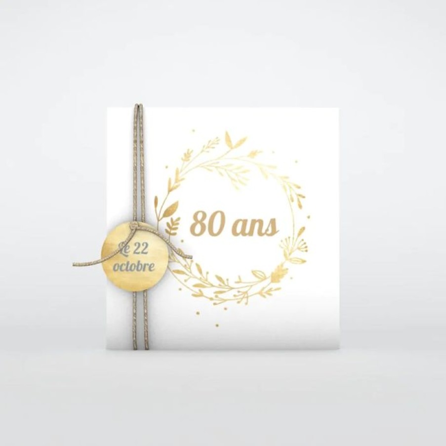 Wholesale Planet cards Carte Invitation Anniversaire Couronne De Feuilles Dorees