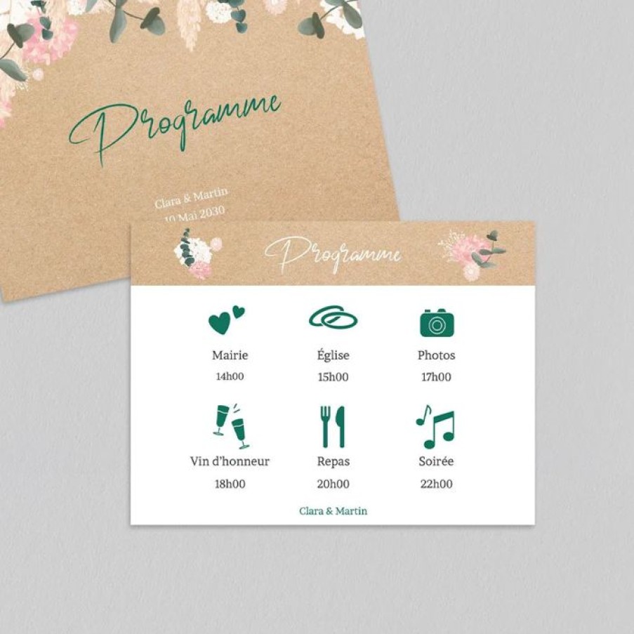 Wholesale Planet cards Programme De Mariage Eucalyptus Et Hortensia