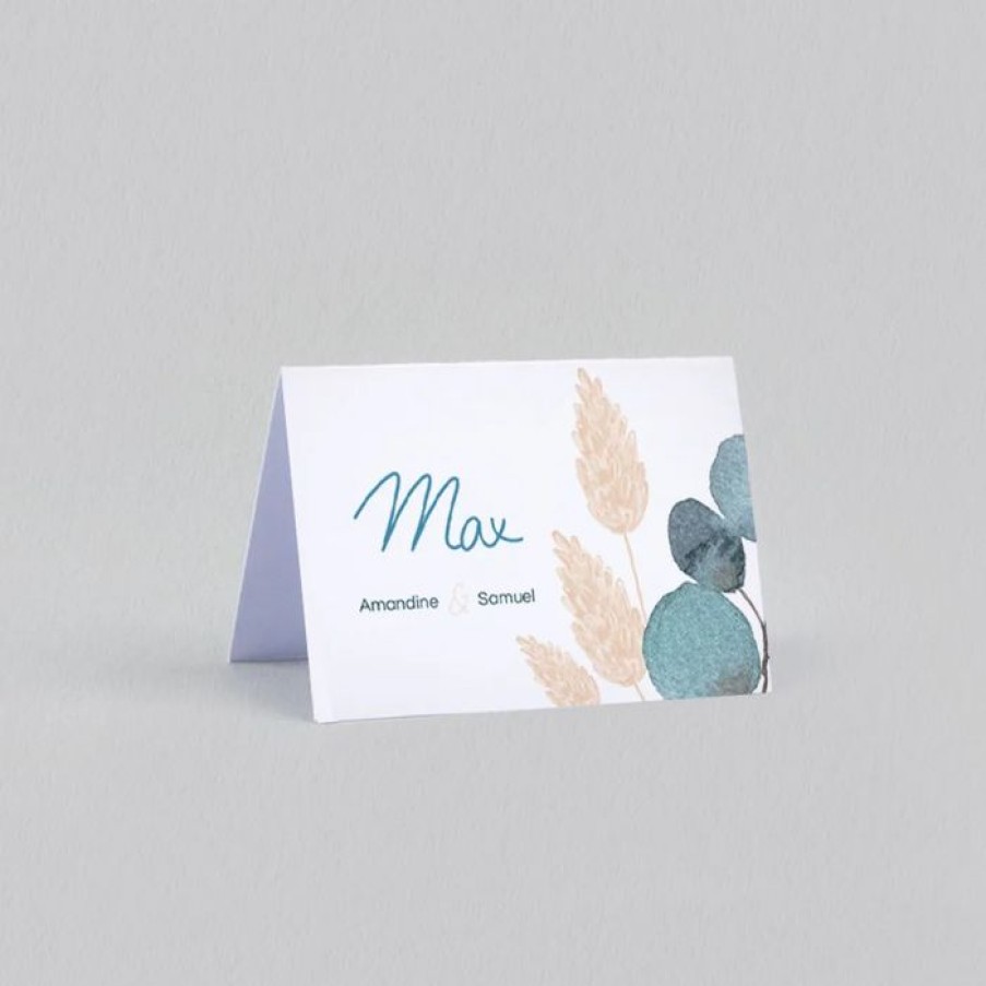 Online Planet cards Marque Place Mariage Couronne Eucalyptus Et Fleurs Sechees