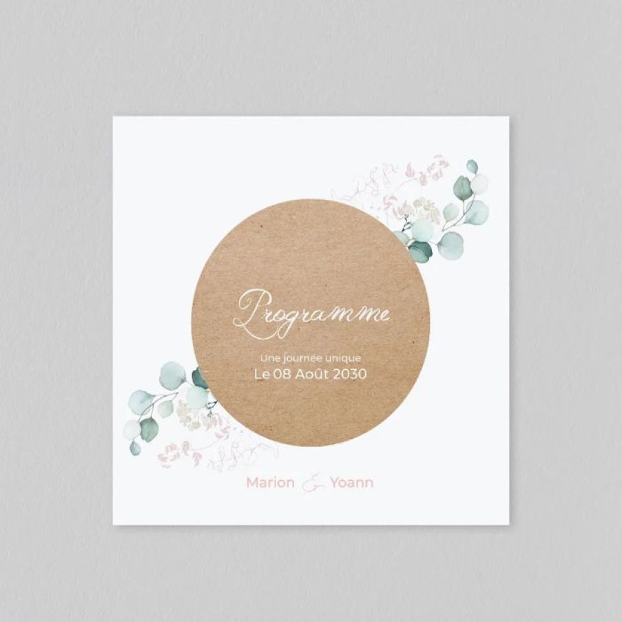 Wholesale Planet cards Programme De Mariage Cercle Bois Et Eucalyptus Rose