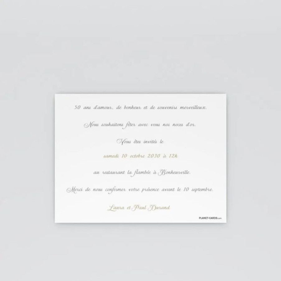 Wholesale Planet cards Carte Invitation Anniversaire De Mariage Or Et Champagne