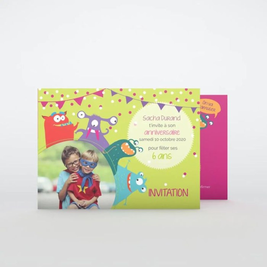 Hot Planet cards Carte Invitation Anniversaire Monstres Et Fete