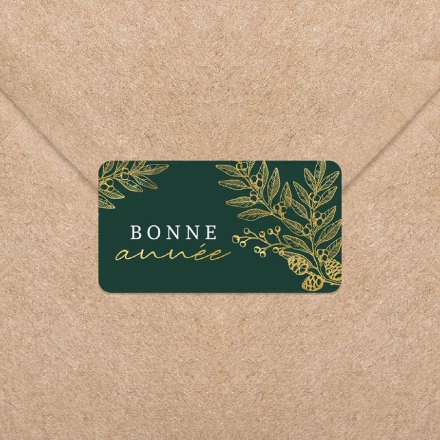 Online Planet cards Stickers Pour Enveloppes Voeux Vegetation Festive