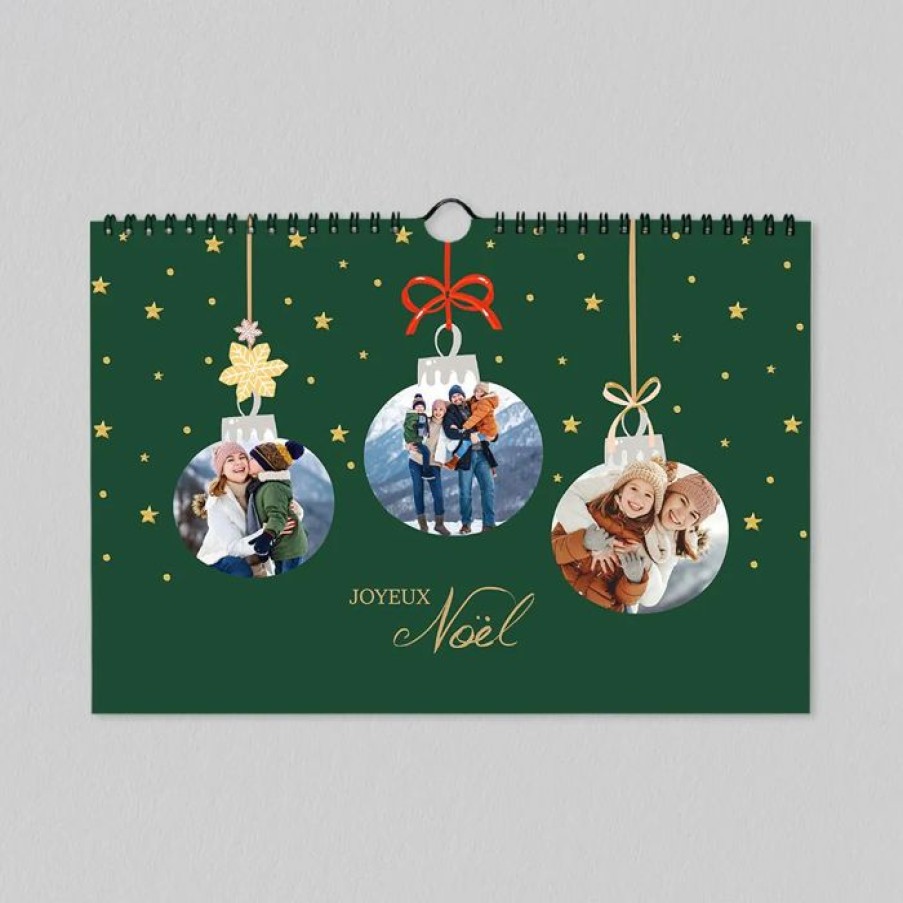 Clearance Planet cards Calendrier Photo Boules De Noel Suspendues