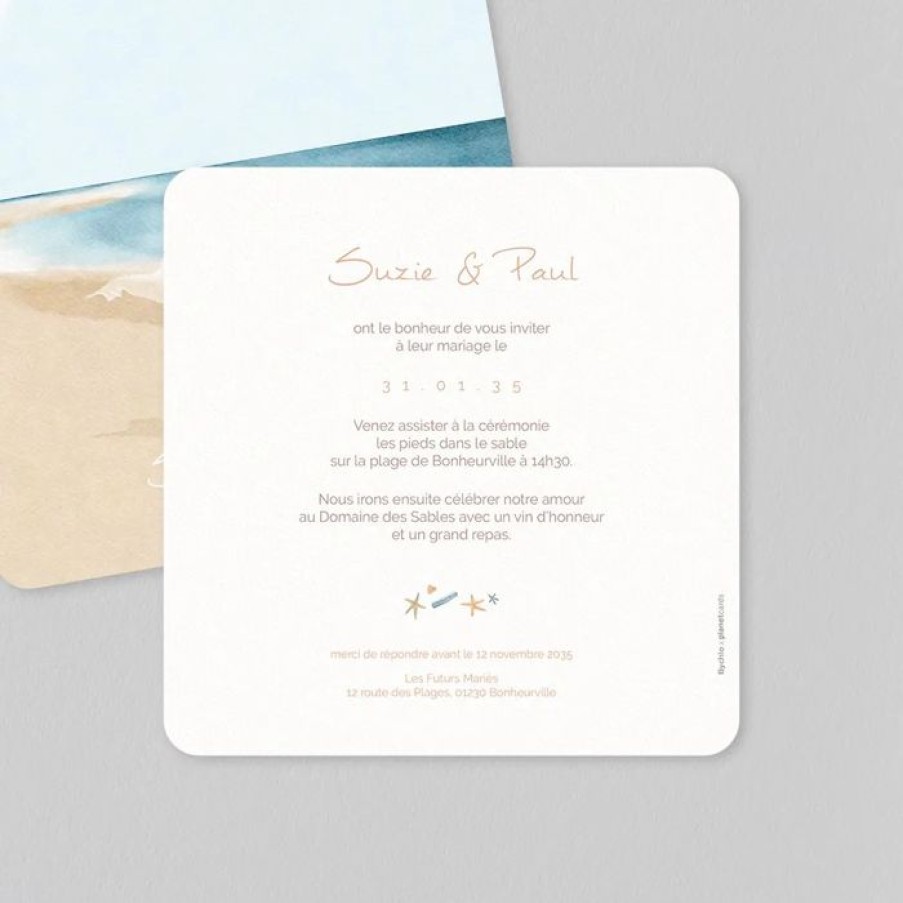 Best Planet cards Faire-Part Mariage Sur La Plage