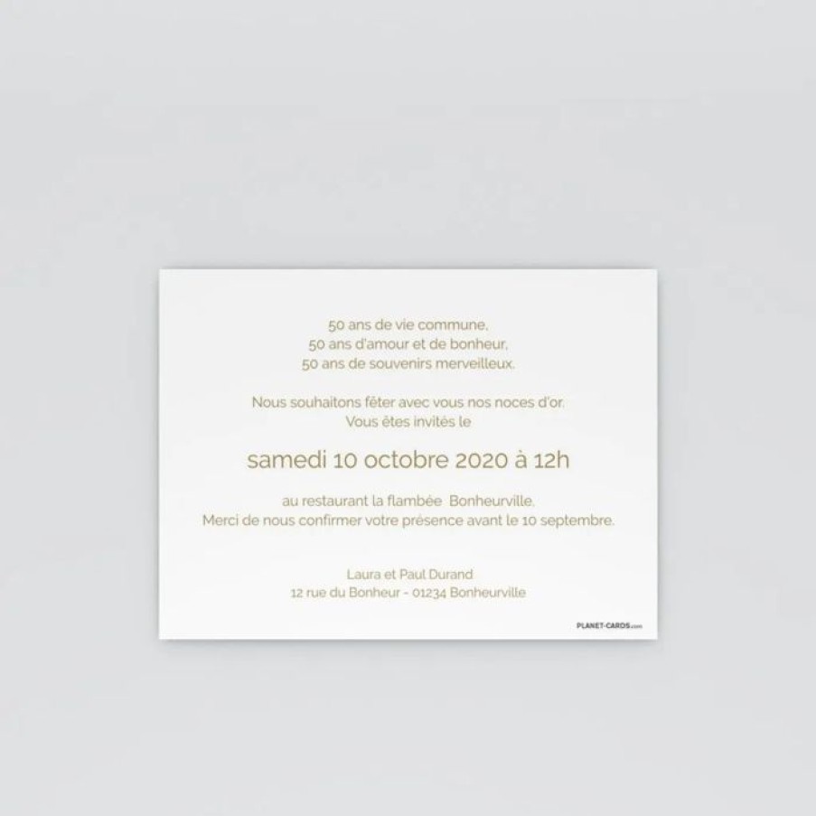 Wholesale Planet cards Carte Invitation Anniversaire De Mariage Mariage D'Or